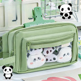 Multi Layer Pencil Pouch with Clear Front Pocket