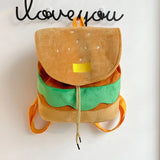 Hamburger Design Adjustable Drawstring Backpack