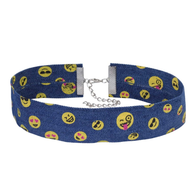 Emoji Denim Denim Choker