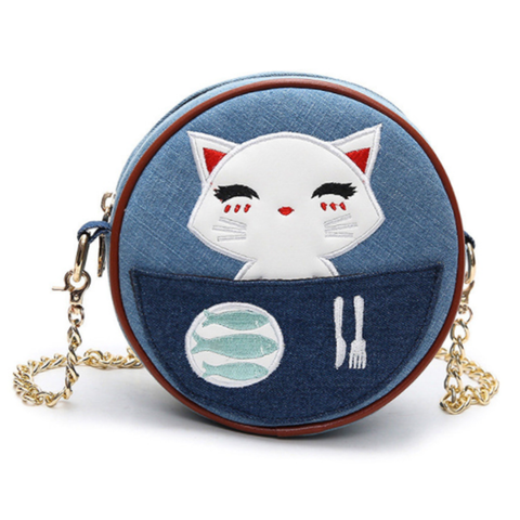 Kitten Circular Crossbody Bag