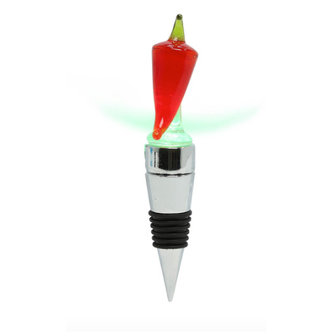 glass LED chili wine stopper 