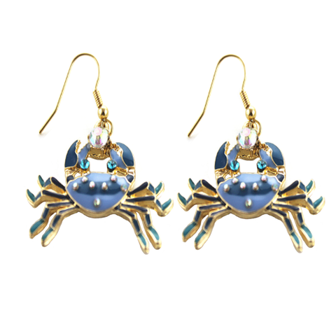 Blue Crab Earrings