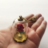 enchanted rose necklace beauty and beast