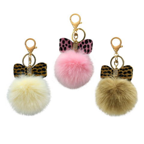 Wow Bow Fur Ball Keychain