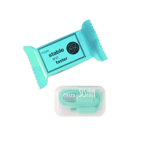 Teal Candy Micro USB Cable for iPhones
