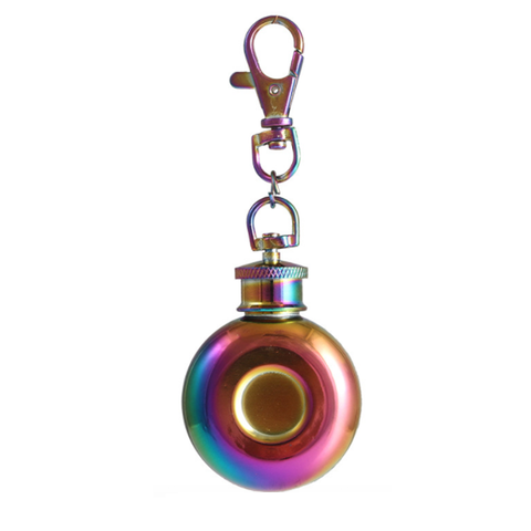 Iridescent Round Mini Flask
