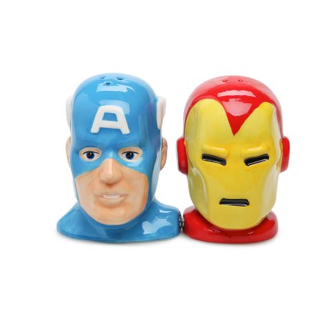 marvel heroes captain america iron man salt pepper shakers