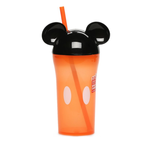 Orange Mickey Tumbler with Straw