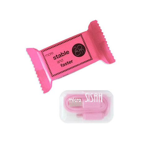Pink Candy Micro USB Cable for iPhones