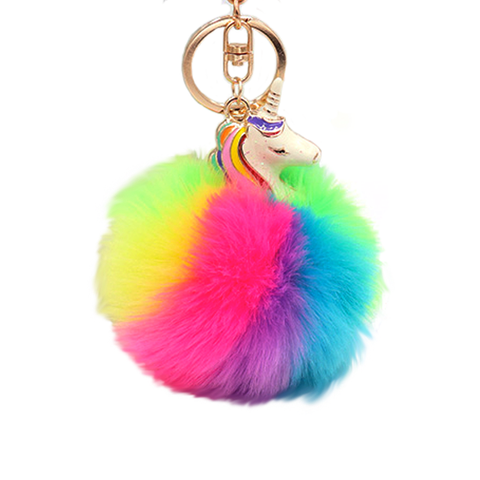 fur unicorn keychain