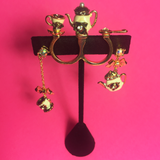 British Tea Time Mismatch Earrings