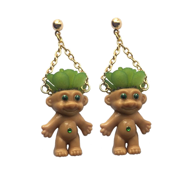 Vintage Trolls Succulent Earrings Milx Designs