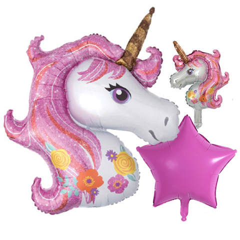 mylar unicorn ballon set