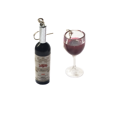 Wine Mismatch Earrings