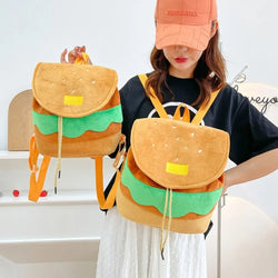 Hamburger Design Adjustable Drawstring Backpack