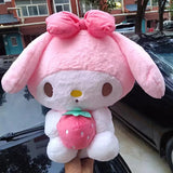 Kawaii Melody or Kuromi Holding Strawberry Plushie