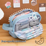 Large 3 Compartment Kawaii Pencil Case