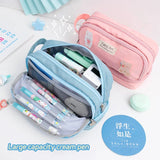 Large 3 Compartment Kawaii Pencil Case