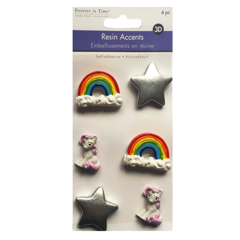 Unicorns & Rainbows 3D Resin Stickers -6 Pcs – Milx Designs