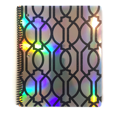 Holo & Black Glitter Art Deco Pattern Notebook