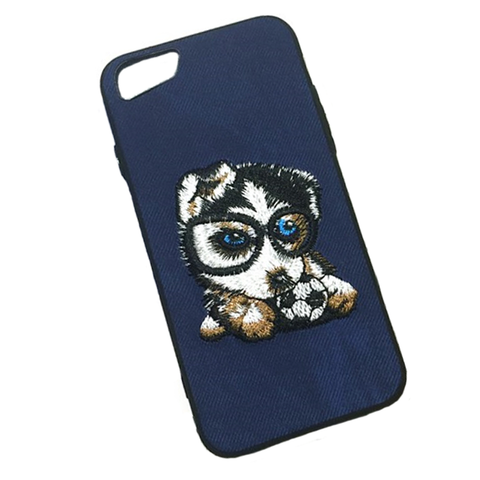 Embroidery Soccer Puppy Phone case for iPhone X