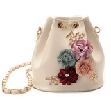 Ivory Floral Bucket Bag