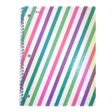 Rainbow Glitter Diagonal Stripe Pattern Notebook