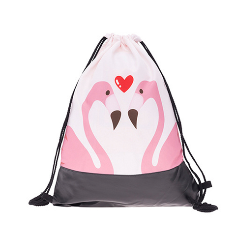 Flamingo Love Drawstring Backpack