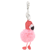 Flamingo Faux Fur Keychain