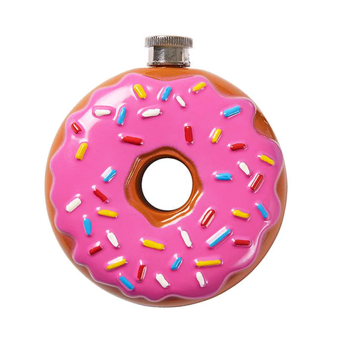 Pink Glazed Donut Flask
