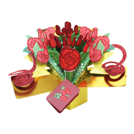 Surprise Box of Roses 3D Pop Up Card