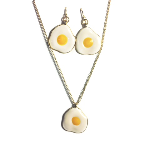 Fried Eggs Earrings & Necklace
