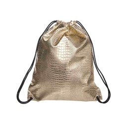 Faux Crocodile Leather Drawstring Backpack