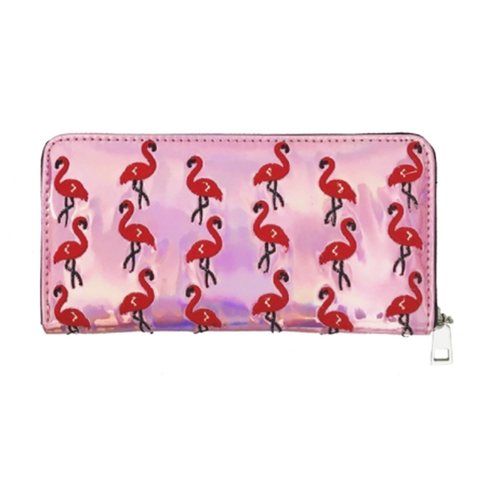 Flamingo Embroidered Wallet