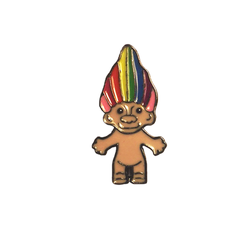 Rainbow Hair Troll Pin