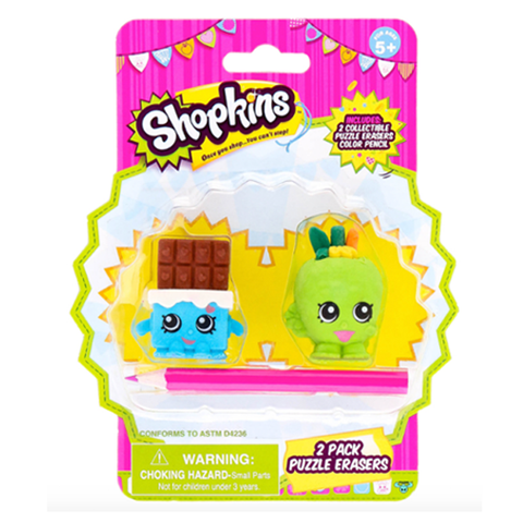 Shopkins 2 Pack Puzzle Erasers