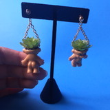 troll succulent earrings