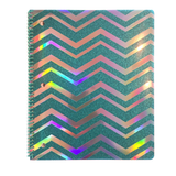 Holo & Blue Glitter Zigzag Pattern Notebook